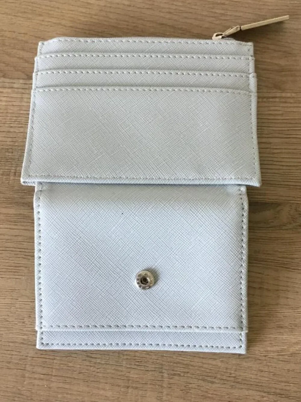 Anne Klein Blue Zip Wallet Card Holder with ID Window, Credit Card Slots